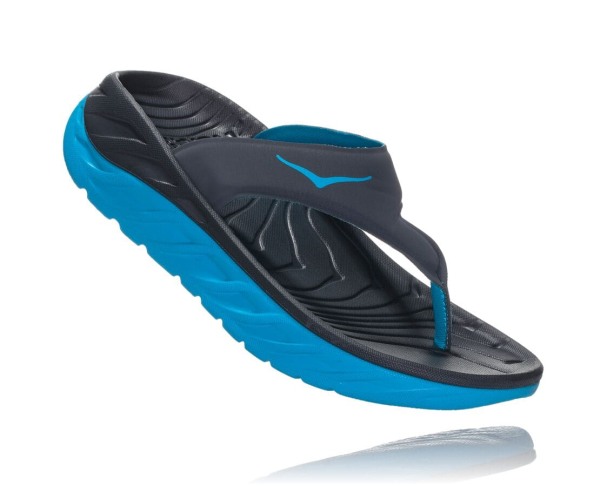 Hoka One One ORA Recovery Flip Womens UK - Blue Recovery Flip Flops - WMEBZ4051